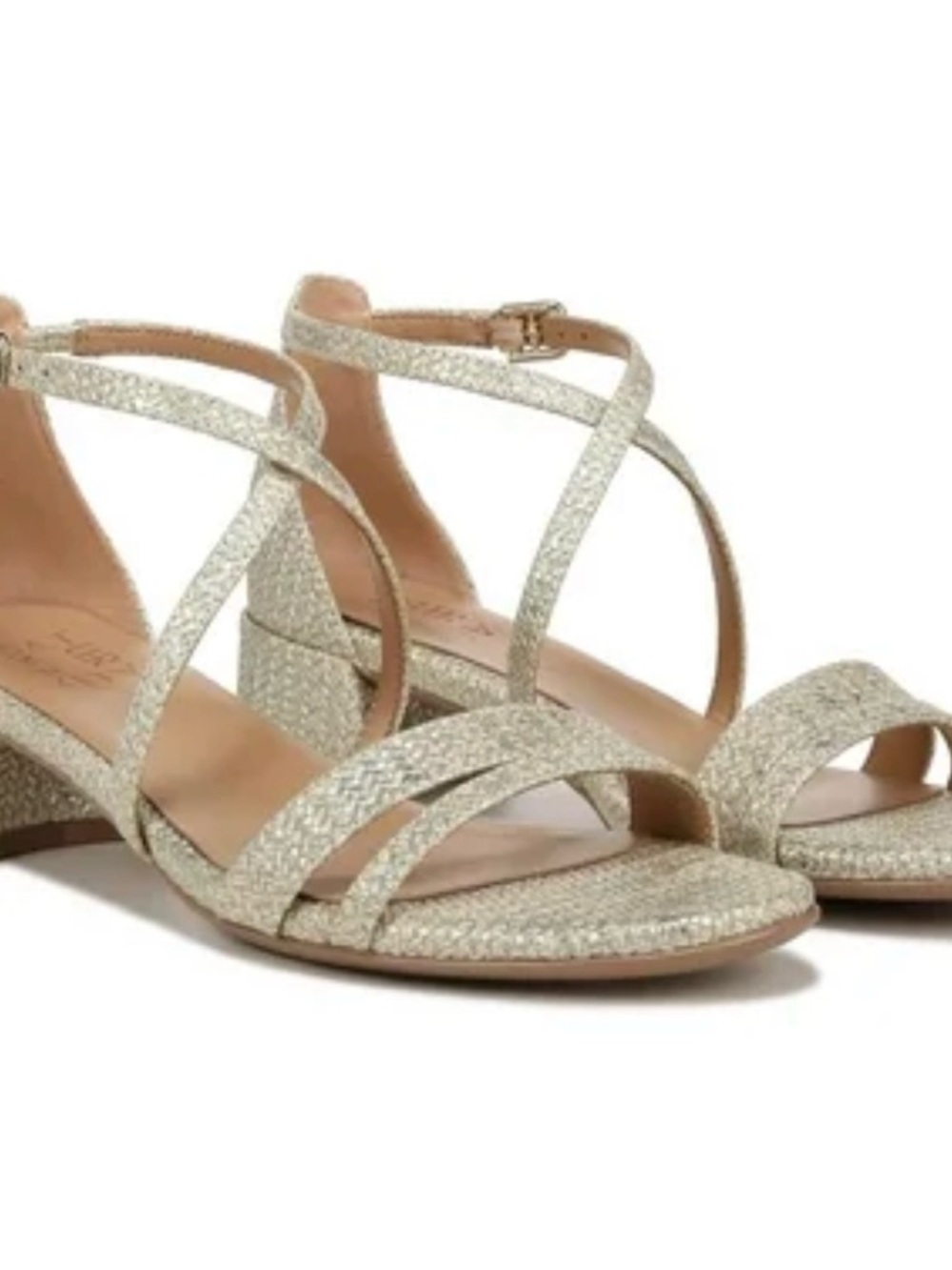 Naturalizer Womens June Strappy Low Block Heel Dress Sandal